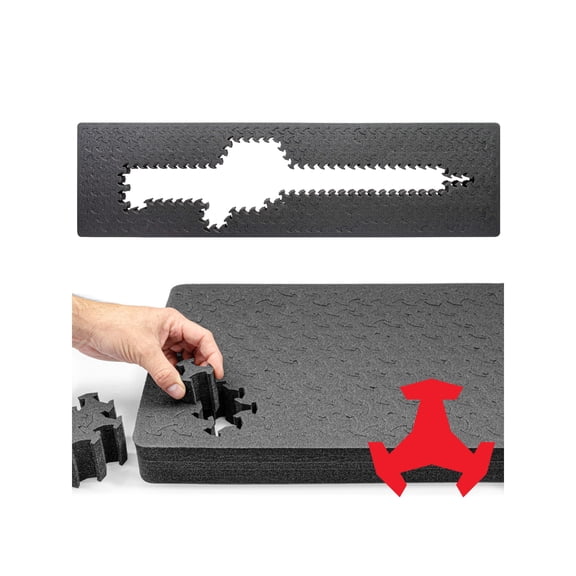 RAGAR Hard Rifle Cases 50.5in x 13.5in XP Crosslinked Foam Insert, Charcoal Gray, Extra Large