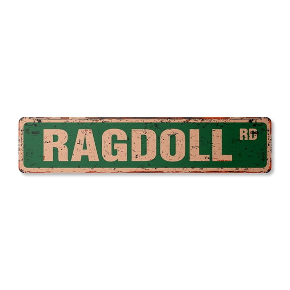 RAGDOLL Vintage Plastic Street Sign cat breed feline kitty kitten | Indoor/Outdoor |  30" Wide