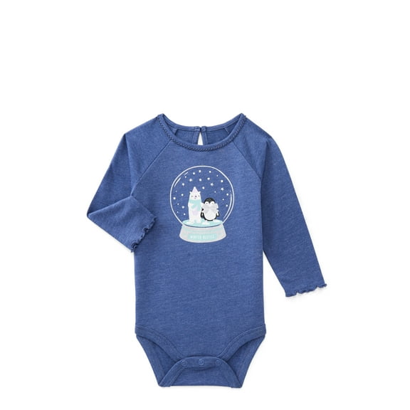 Garanimals Baby Girls Bodysuit with Raglan Sleeves, Sizes 0M-24M