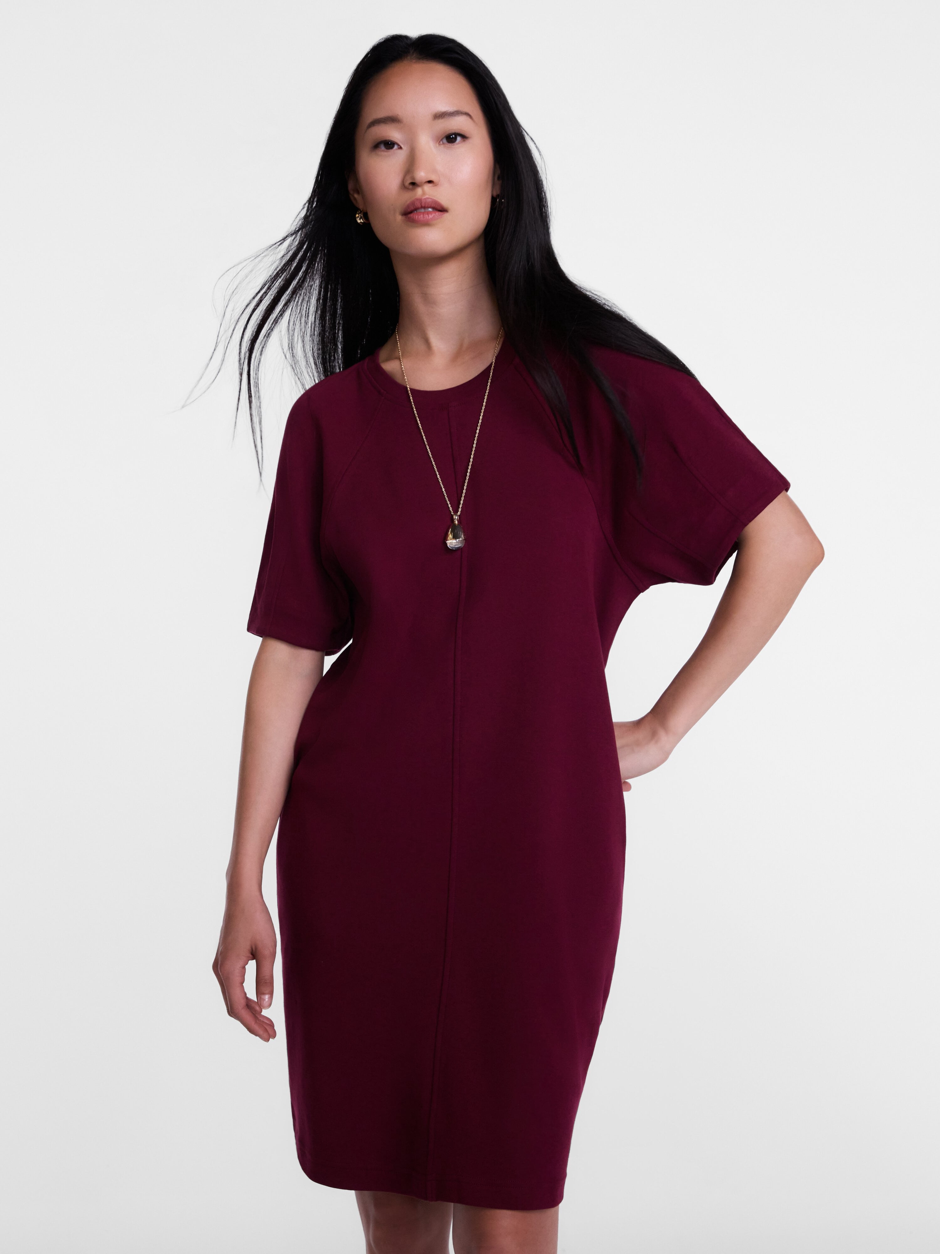 Scenario Women's and Women's Plus Mini Dress with Short Raglan Sleeves, Sizes XS-4X