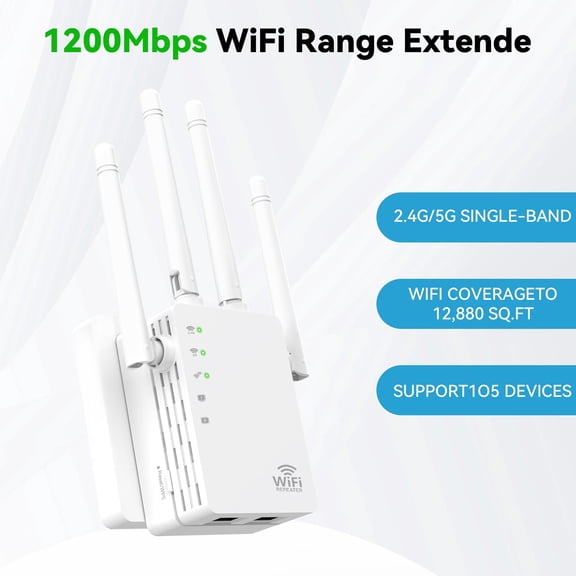RAGOAT WiFi Extender for Home - Dual Band Signal Booster, 12880 Sq Ft Coverage, 105 Devices, Wireless Repeater