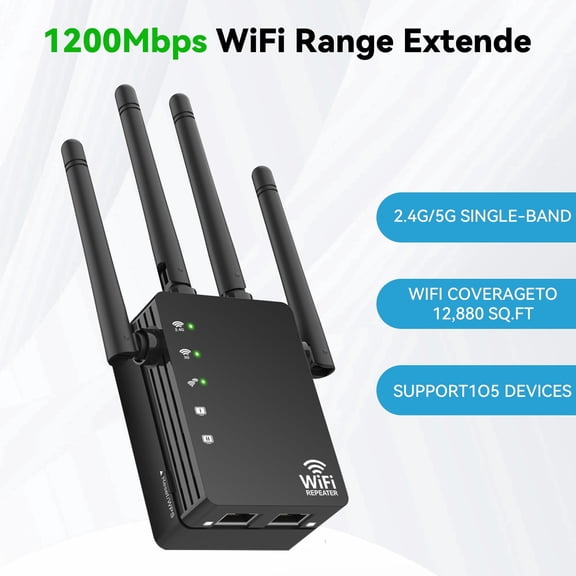 RAGOAT WiFi Extender for Home - Dual Band Signal Booster, 12880 Sq Ft Coverage, 105 Devices, Wireless Repeater