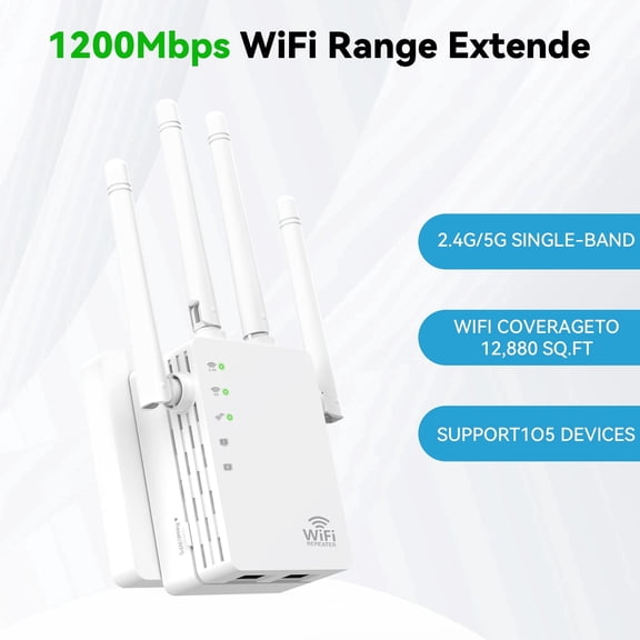 RAGOAT WiFi Extender for Home - Dual Band Signal Booster, 12880 Sq Ft Coverage, 105 Devices, Wireless Repeater