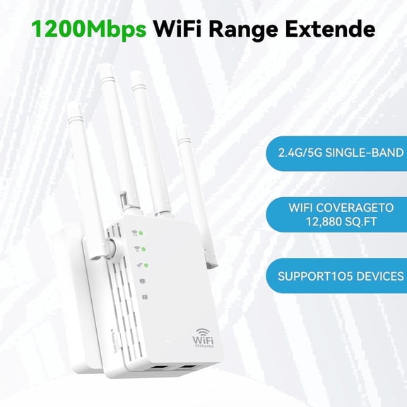 RAGOAT WiFi Extender for Home - Dual Band Signal Booster, 12880 Sq Ft Coverage, 105 Devices, Wireless Repeater