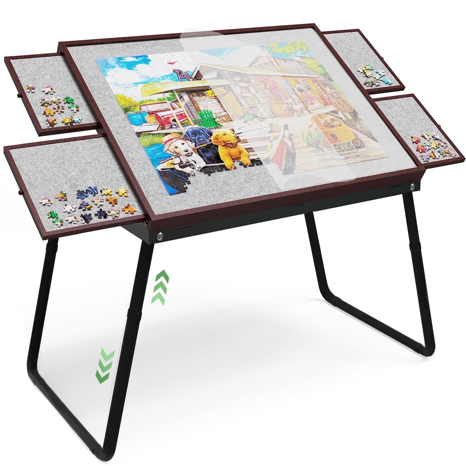 1500 Pieces Puzzle Table with Drawers, Jigsaw Puzzle Board with Cover ...