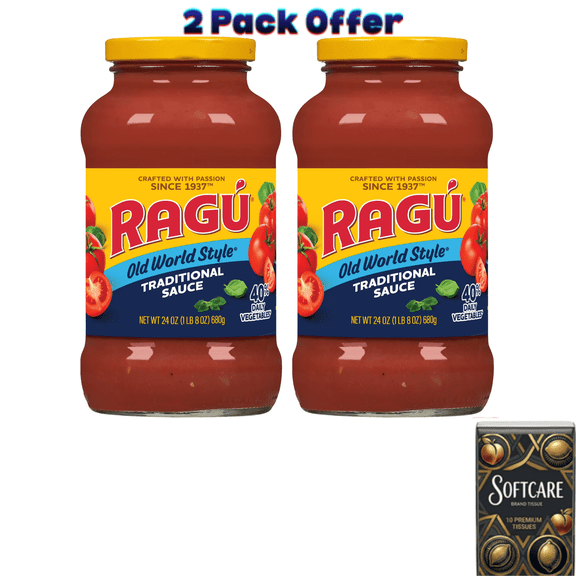RAGU Old World Style Traditional Pasta Sauce, 24 oz ( Includes One Tissue Pack )