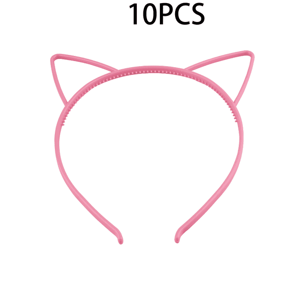RAGUPEL 10 Pcs Cat Bow Hairbands,Non-irritating and Playful Cat Ears Headband,Lightweight and Long-Lasting Wear Girls Hair Accessories,Pink