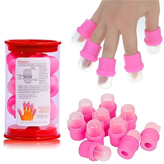 RAGUPEL 10 Pcs Nail Soaker Cap for Acrylic Nail Remover,Gel Polish Nail Off Remover Cleaner Wrap Clip Cap Tool,Gel Remover for Nails
