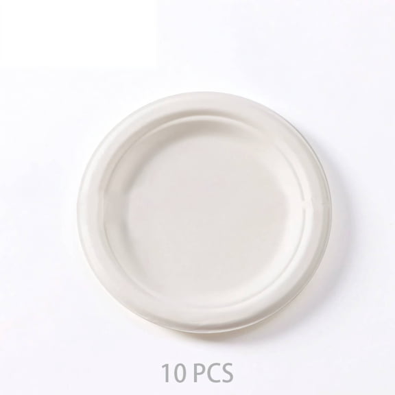 RAGUPEL 10 Pcs Paper Plates,Food-Grade Material,Safe and Healthy Paper Plates 12 inch,Non-Stick and Easy to Clean Excellent High-Temperature Resistance Plastic Plates,7in