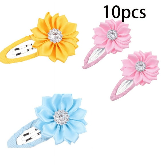 RAGUPEL 10 Pcs Small Hair Clips,Non-Slip Grip Toddler Bows,Comfortable Wear Stylish Design Hair Bows for Girls,Multicolor