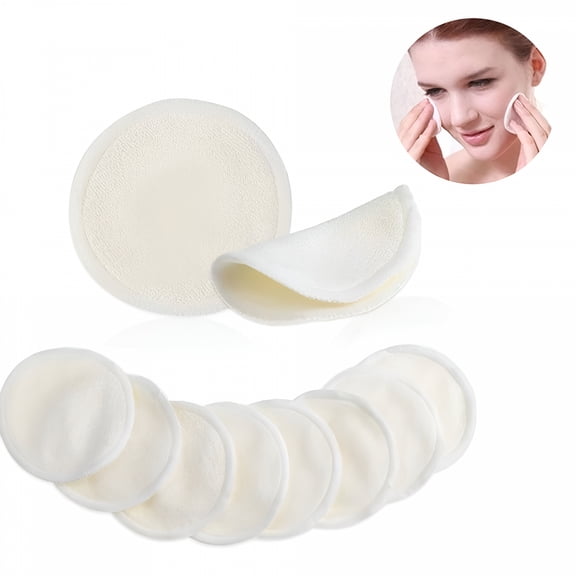 RAGUPEL 10 Pieces Cotton Pads,Reusable Makeup Remover Pads,Facial Cleansing Cotton Pads,for All Skin Types (White),for Makeup Removal,Facial Cleansing,Toner Application,Skincare,Travel