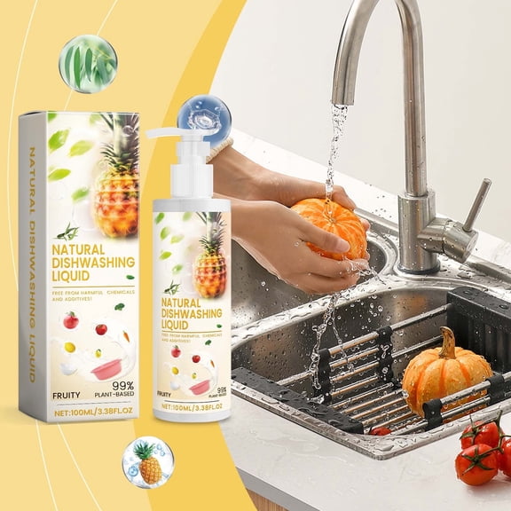 RAGUPEL 100Ml Fruit and Vegetable Cleaner, Gentle Degreasing Multi Purpose Wash, Natural Pineapple Enzyme Based Safe Kitchen Spray