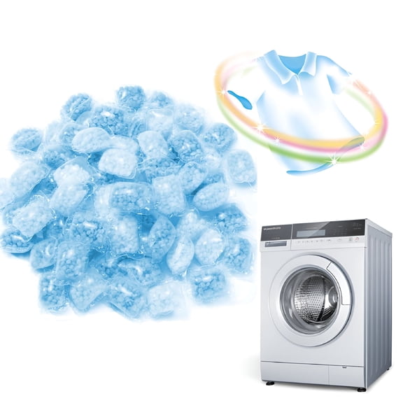 RAGUPEL 100Pcs Scent Booster Beads,Fabric Softener Beads,Capsule Ball Anti Static Washing Clothes Fragrance Beads,Long-Lasting Fresh Scent Household Laundry Scent Beads for Washer (Blue)