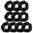 thumbnail image 1 of RAGUPEL 10Pcs Scrunchies,Classic Silk Scrunchies,Black Satin Fabric Hair Scrunchies,Style1,Black, 1 of 7