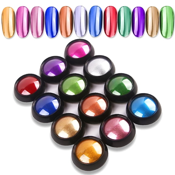 RAGUPEL 12 Colors Super Thin Mirror Effect Nail Art Chrome Powder Holographic Decoration