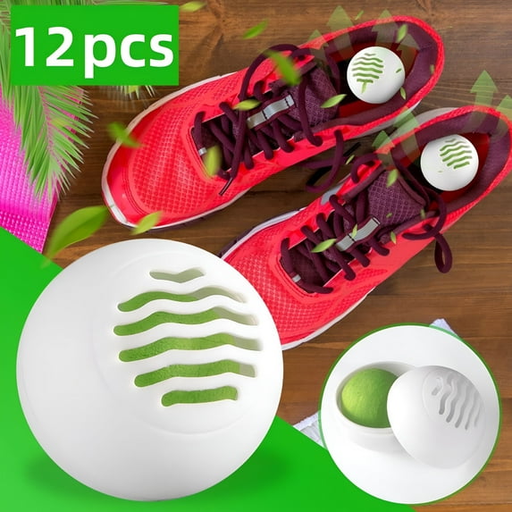 RAGUPEL 12-Pack Deodorizer Balls,Portable Shoe & Closet Odor Eliminators - Natural Fruit Scented Air Fresheners for Shoes,Wardrobes & Small Spaces,1.57in ABS Plastic Deodorant Balls