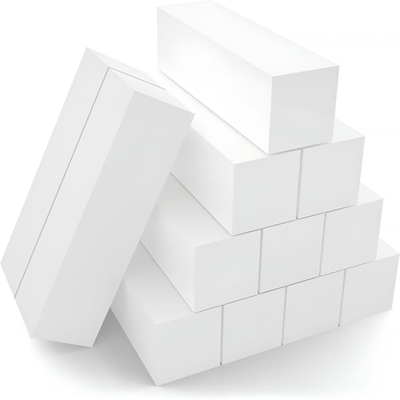 RAGUPEL 12-Pack Nail Buffer Blocks for Natural and Acrylic Nails, 4 Sided, Medium Grit (White)