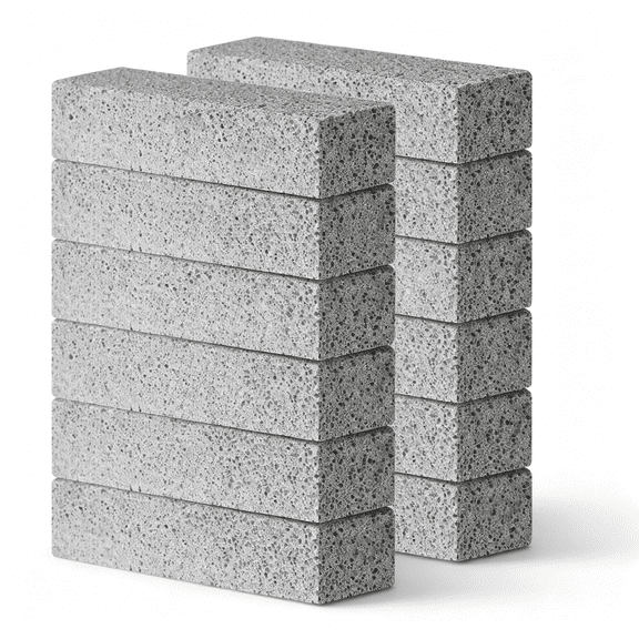 RAGUPEL 12 Pack Pumice Stone for Toilet Cleaning,Cleans Hard Water Rings,Calcium Buildup&Stains,Suitable for Toilet,Bathtubs,Kitchen Sink,Grill