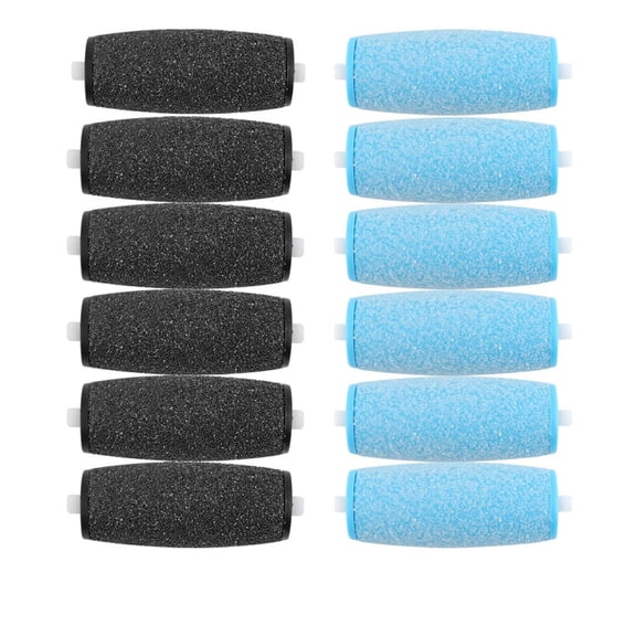 RAGUPEL 12 Pack Replacement Rollers Foot File Refills Electronic Perfect Foot File (6 Extra Coarse & 6 Regular Coarse)