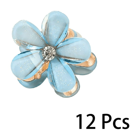 RAGUPEL 12 Pcs Hair Accessories for Girls,Mini Rhinestones Hair Jewelry,Durable Build Lasting Color Toddler Hair Accessories,Blue