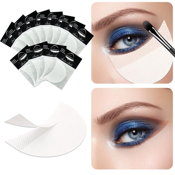 RAGUPEL 120 Pcs Eyeshadow Shields, Eyeshadow Stencil for Prevent Makeup Residue, Lint Free Gel Pad for Eyeliner, Eyelash Extensions and Lip Makeup Tape for Eyeshadow