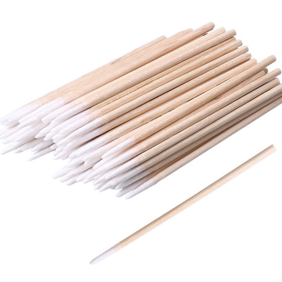 RAGUPEL 1200Pcs Pointed Cotton Swabs, 4 Inch Wood Handle Applicator for Eyebrow Tattoo