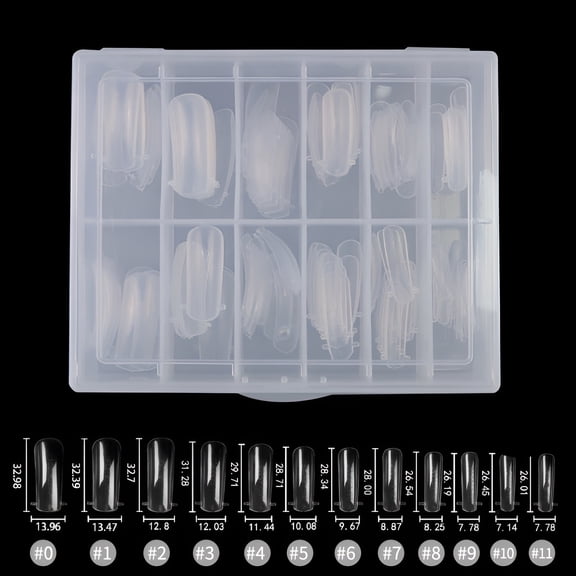 RAGUPEL 120Pcs Dual Nail Forms Set, 15 Sizes Clear Poly Nail Gel Forms Dual Mould Nail Extension Tips with Box