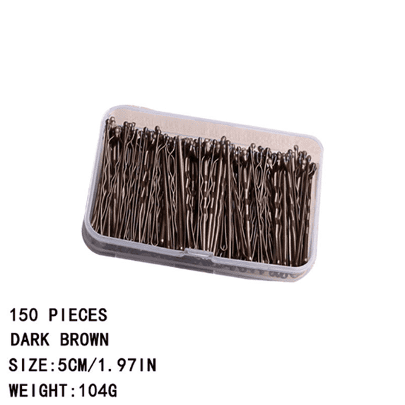 RAGUPEL 150 Pcs Bobby Pins,Wave Design Metal Hair Clips,Strong Hold Skin-Friendly Material Bobby Pins Blonde Hair,Coffee