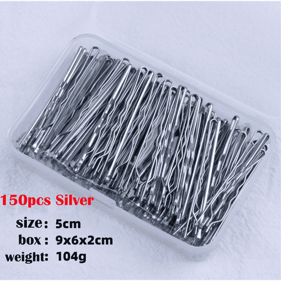 RAGUPEL 150 Pcs Bobby Pins,Zinc-Coated French Hair Pin,Ball-End Tips and Secure Grip Metal Hair Clips,Silver