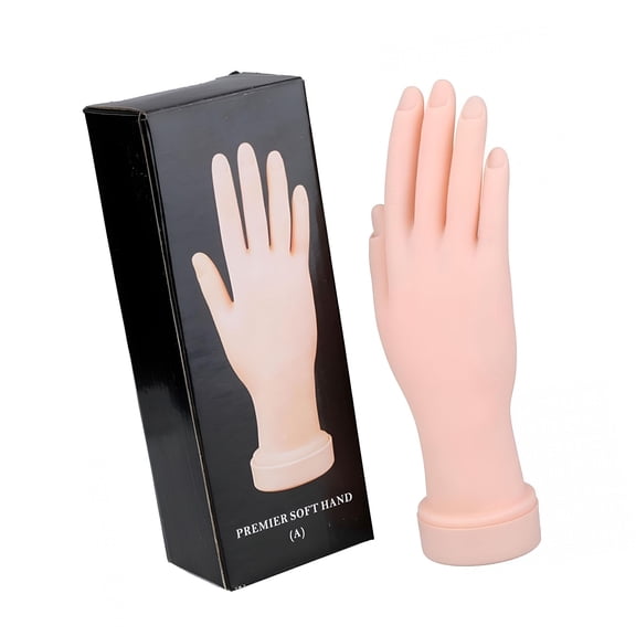 RAGUPEL 1Pcs Silicone Practice Hand for Nail Training with 48 Adhesive Tabs,Fake Hand for Acrylic Nails,Flexible Reusable Mannequin Hand Model for Gel Polish,Manicure and Nail Art Practice