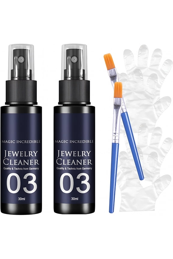 2 Pack Jewelry Cleaner Solution  Gold,Silver,Diamond & Brass Polish Kit with Anti-Oxidation Protection | Quick Decontamination & Brightening | Portable & Easy to Use