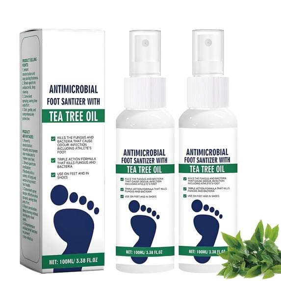 RAGUPEL 2 Packs Foot Spray with Tea Tree Oil,Foot Spray,Clean Feet and Shoes,Keep Fresh,Quick-Drying and Travel-Friendly(2 Pack)