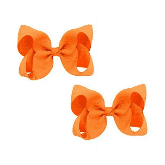 RAGUPEL 2 Pcs Big Bows for Girls,Firm Hold Hair Clips for Toddler Girls,Trendy Bow Comfortable Fit Big Bows for Girls,Orange