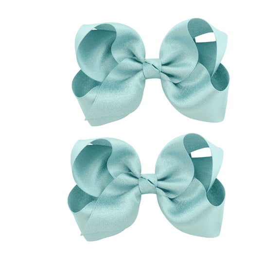 RAGUPEL 2 Pcs Big Bows for Girls,Smooth Surface Big Bows for Girls,Secure Hold Stylish Design Hair Bows for Girls,Blue