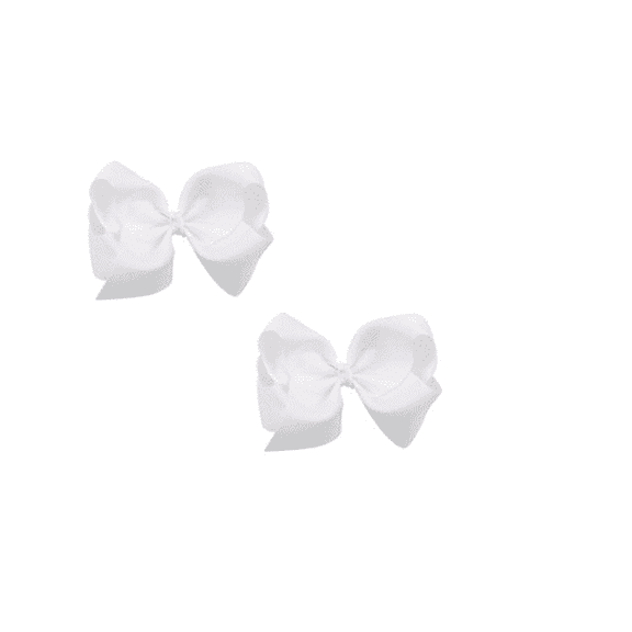 RAGUPEL 2 Pcs Big Bows for Girls,Stylish Finish Big Bows for Girls,Comfortable Wear Firm Hold Hair Clips for Toddler Girls,White
