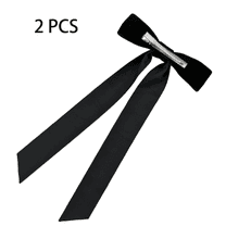 RAGUPEL 2 Pcs Hair Bows,Handcrafted Bow with Ribbon Hair Barrettes,Luxurious Velvet Bows for Women,Black