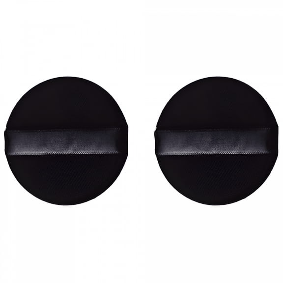 RAGUPEL 2 Pcs Powder Puff, Powder Puffs for Face Powder Setting Powder Puff for Loose Powder Cotton Makeup Puff Velour Makeup Puffs Powder Applicator with Ribbon for Foundation, Black