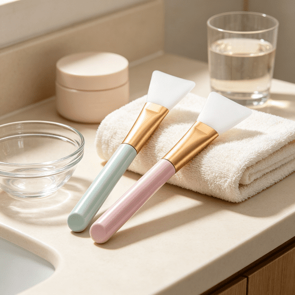 RAGUPEL 2 Pcs Silicone Face Mask Brush,Mask Beauty Tool Soft Silicone Facial Mud Mask Applicator Brush Hairless Body Lotion and Body Butter Applicator Tools Pastel