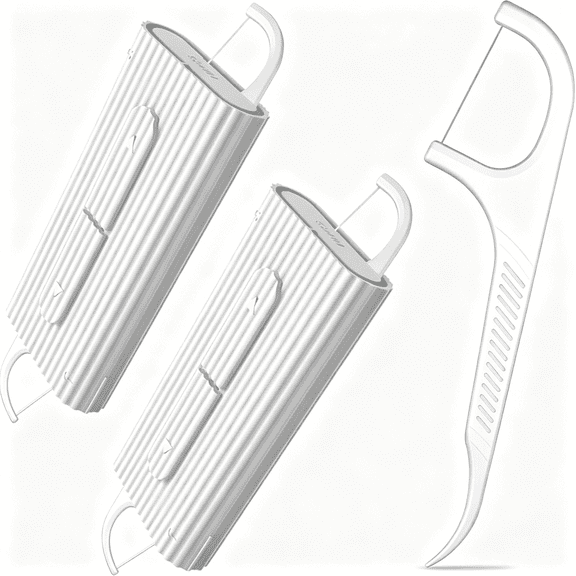 RAGUPEL 2 Pcs Travel Mini Refillable Dental Flossers Case,With 10 Count Floss Picks Organizer,Pocket Floss for Traveling and Outgoing,Best Dental Tools for Teeth Clean(White,2Pcs)