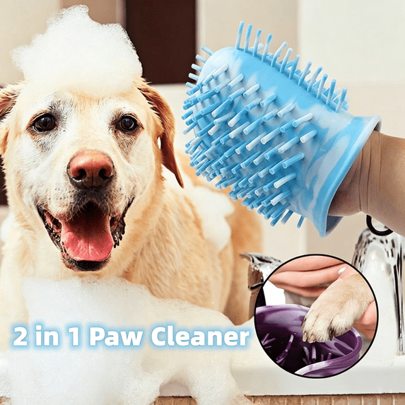 RAGUPEL 2 in 1 Dog Paw Cleaner Cup Soft Pet Dog Foot Cleaning Washer Brush Cup Portable Pet Foot Washer Paw Clean Brush Foot Cleaning Bucket