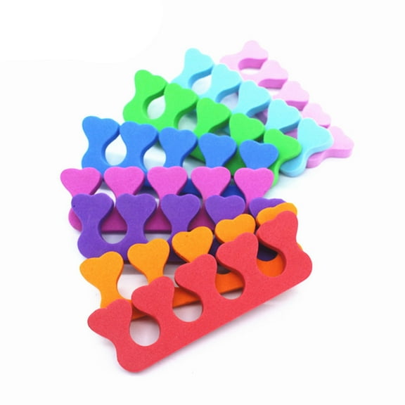 RAGUPEL 20 PCS Toe Separators for Pedicure,Soft Sponge Heart-Shaped Toe Spacers,Reusable Finger Toe Separators for Nail Art