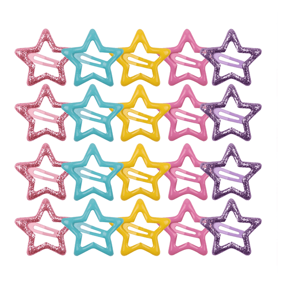 RAGUPEL 20 Pcs Star Hair Clips,Resin Material Small Claw Clips,Cute Star Shape Colorful Finish Toddler Hair Accessories,Multicolor