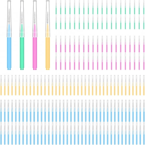 RAGUPEL 200 Count Interdental Brushes Between Teeth for Braces,Orthodontic Flossers Brush Cleaner,Dental Teeth Braces Cleaning Tools Kit