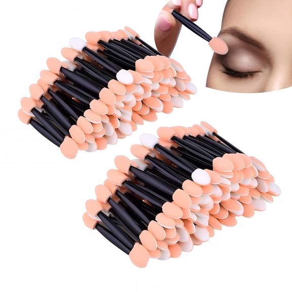 RAGUPEL 200 PCS Eyeshadow Applicators, Disposable Eyeshadow Brush Dual Sides Eye Shadow Sponge Applicator Sponge Tipped Oval Eye Brushes - Black