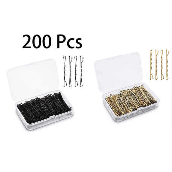 RAGUPEL 200 Pcs Bobby Pins,Zinc-Coated Metal for Strength French Hair Pin,Comfortable Ball-Tipped Metal Hair Clips,Black&Gold
