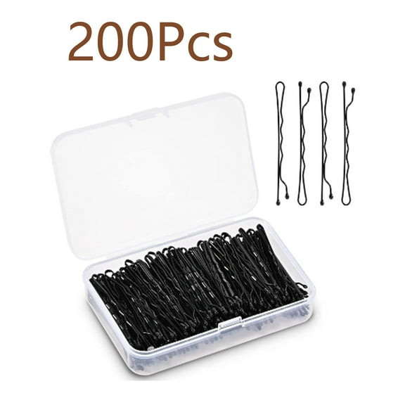 RAGUPEL 200 Pcs Bobby Pins,Zinc-Coated Metal for Strength French Hair Pin,Comfortable Ball-Tipped Metal Hair Clips,Black