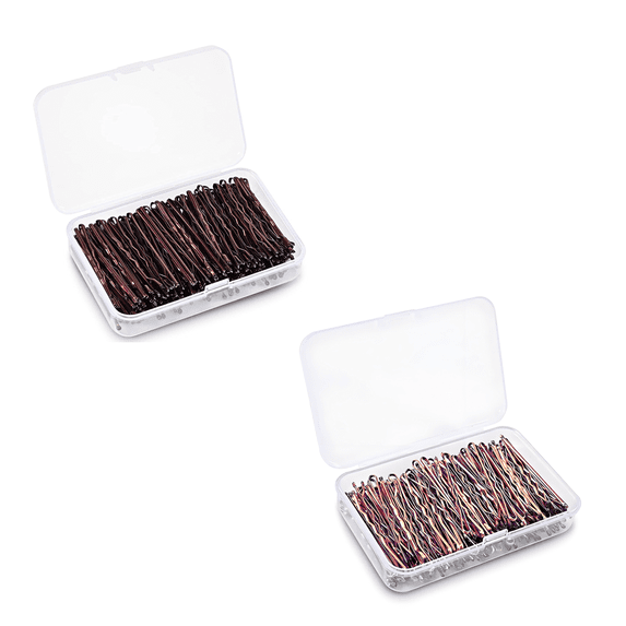 RAGUPEL 200 Pcs Bobby Pins,Zinc-Coated Metal for Strength French Hair Pin,Comfortable Ball-Tipped Metal Hair Clips,Rose Gold&Coffee