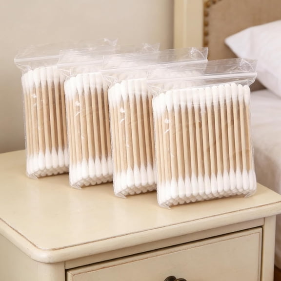 RAGUPEL 200 Pcs Double Ended Cotton Swabs,Pointed Qtips for Makeup,Biodegradable Applicators for Nail Polish and Precision Cleaning