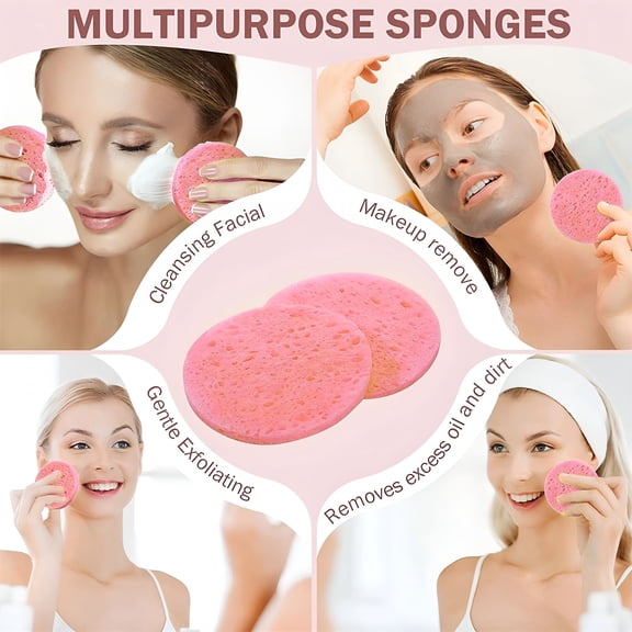 RAGUPEL 2026 New 10 Count Compressed Facial Sponges Bulk Natural Cellulose Cosmetic Sponges for Estheticians Cleansing Exfoliating Makeup Removal Soft Gentle Skin Care