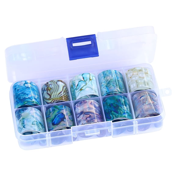 RAGUPEL 2026 New 10 Rolls Holographic Nail Art Transfer Foil Sticker Flower Paper Wraps for Home, Salon, Party, Daily